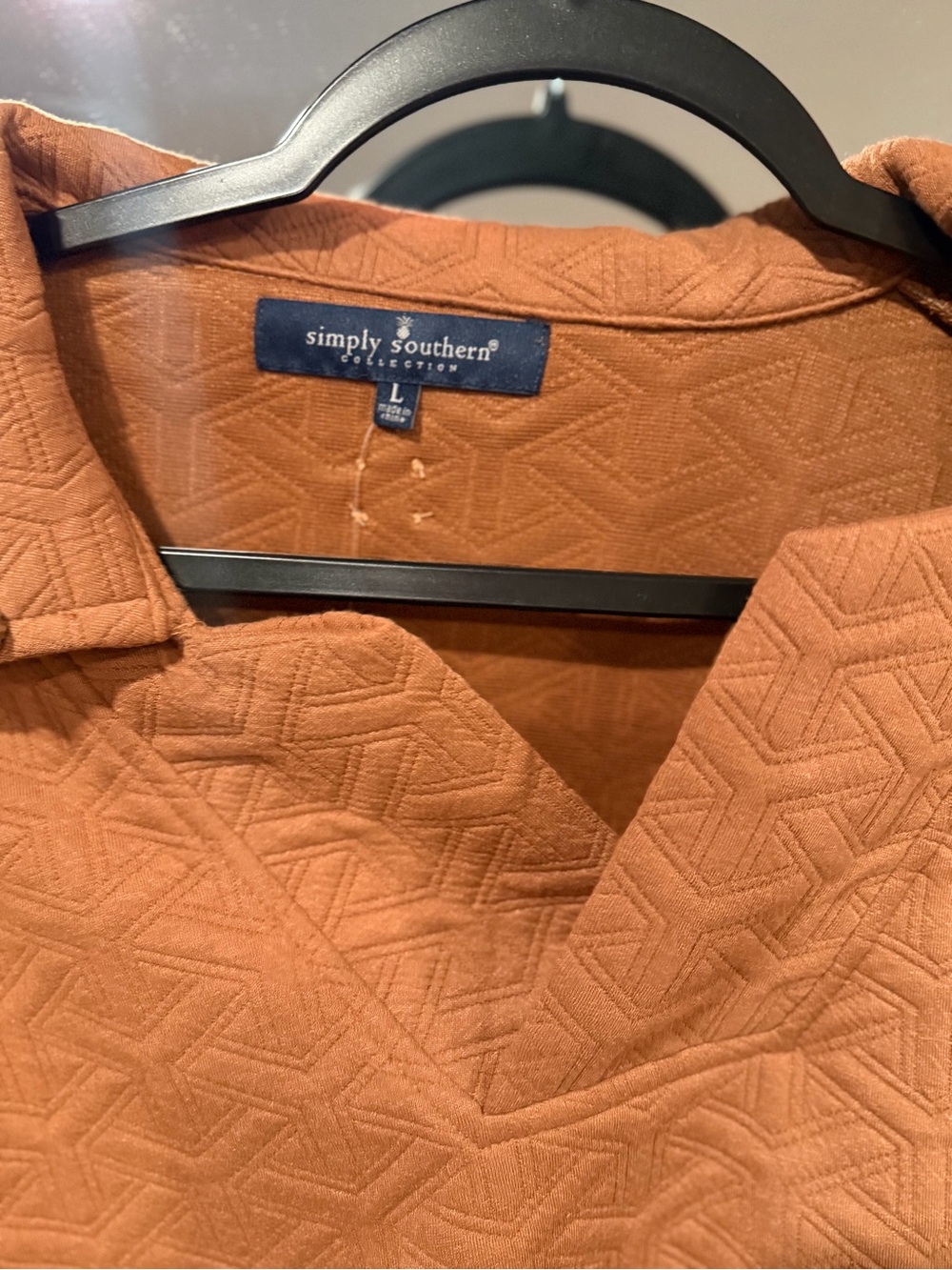 Simply Southern Rust Quilted Pearl-Button Pullover - Picture 2 of 3